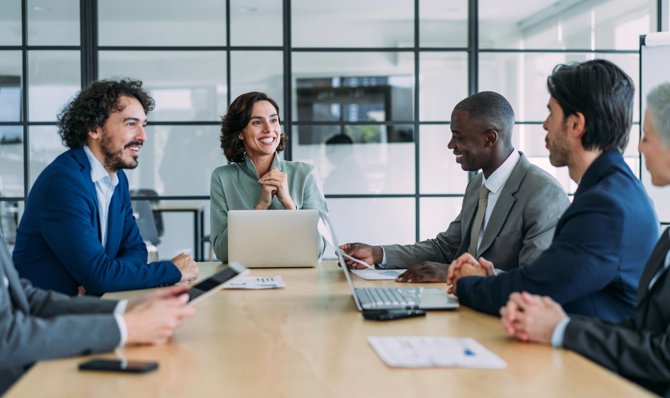 Diverse business consulting team